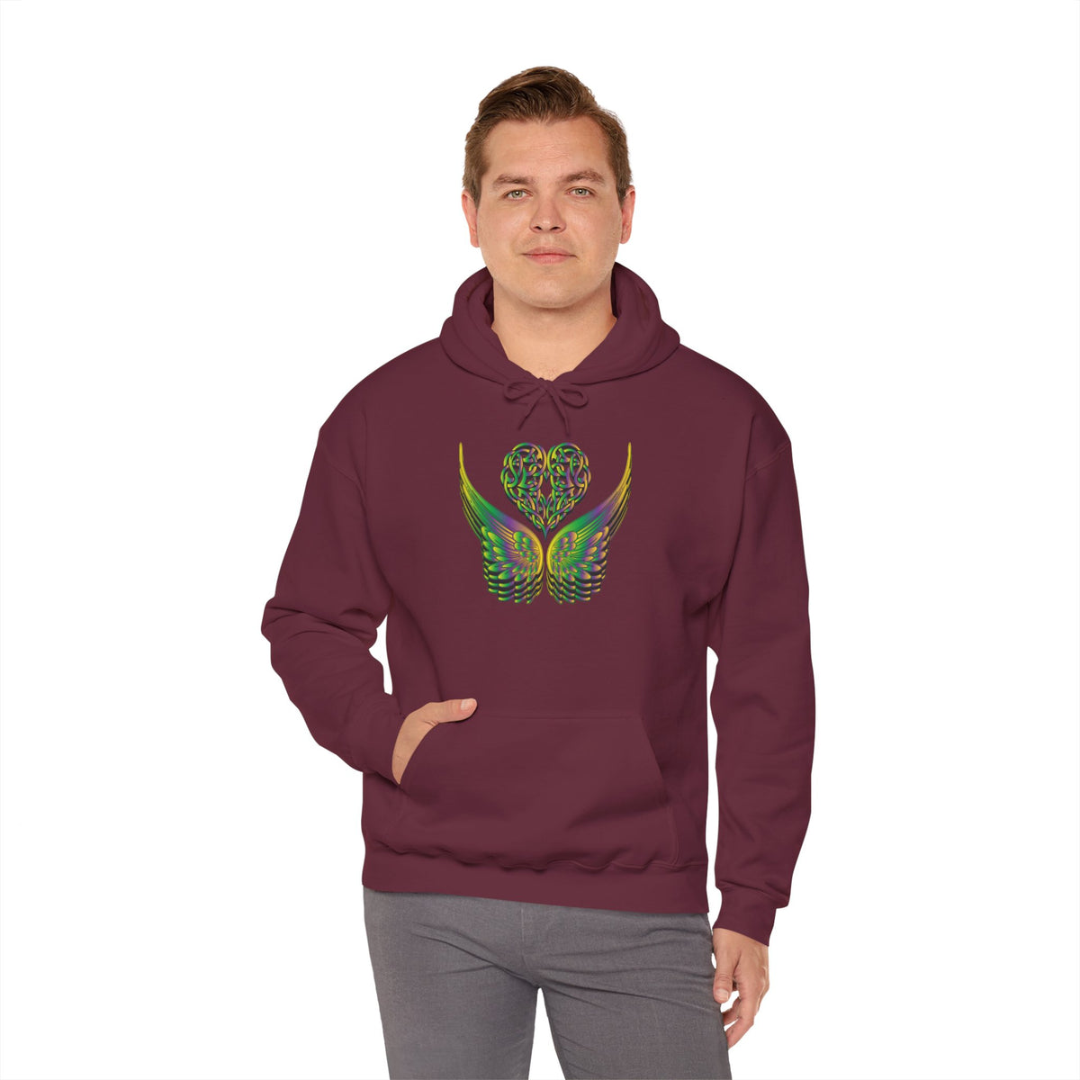 Ethereal Heart and Wings Hoodie - Heavy Blend™