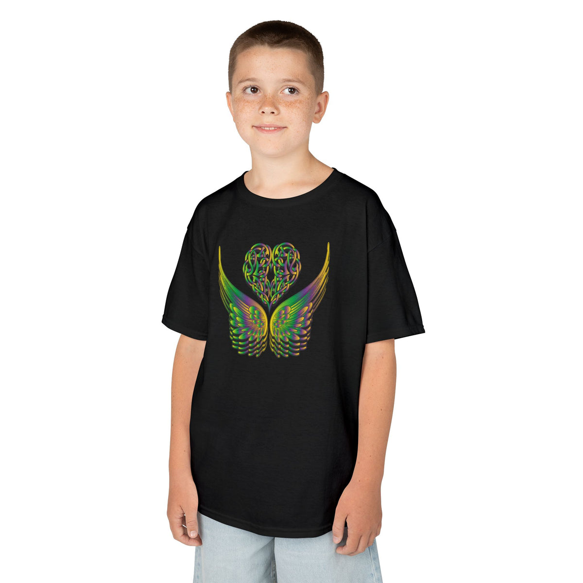 Kids Ethereal Heart and Wings Tee Perfect for Nature Lovers
