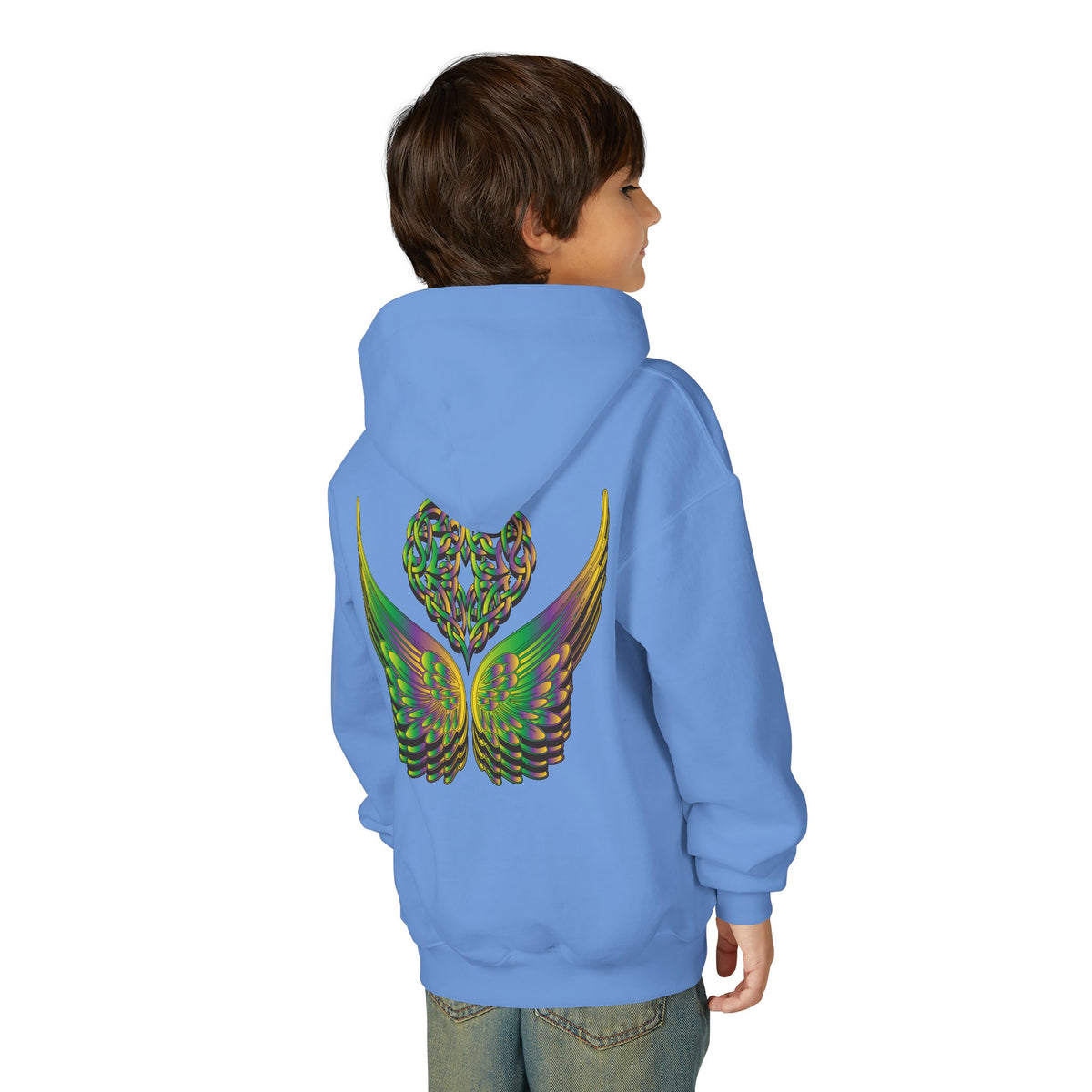 Youth Ethereal Heart and Wings Hoodie - Perfect for Nature Lovers