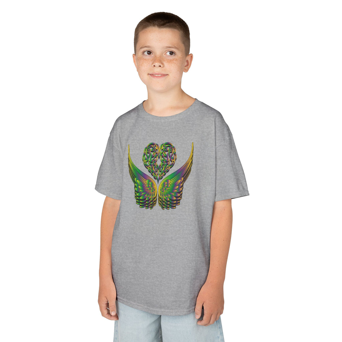 Kids Ethereal Heart and Wings Tee Perfect for Nature Lovers