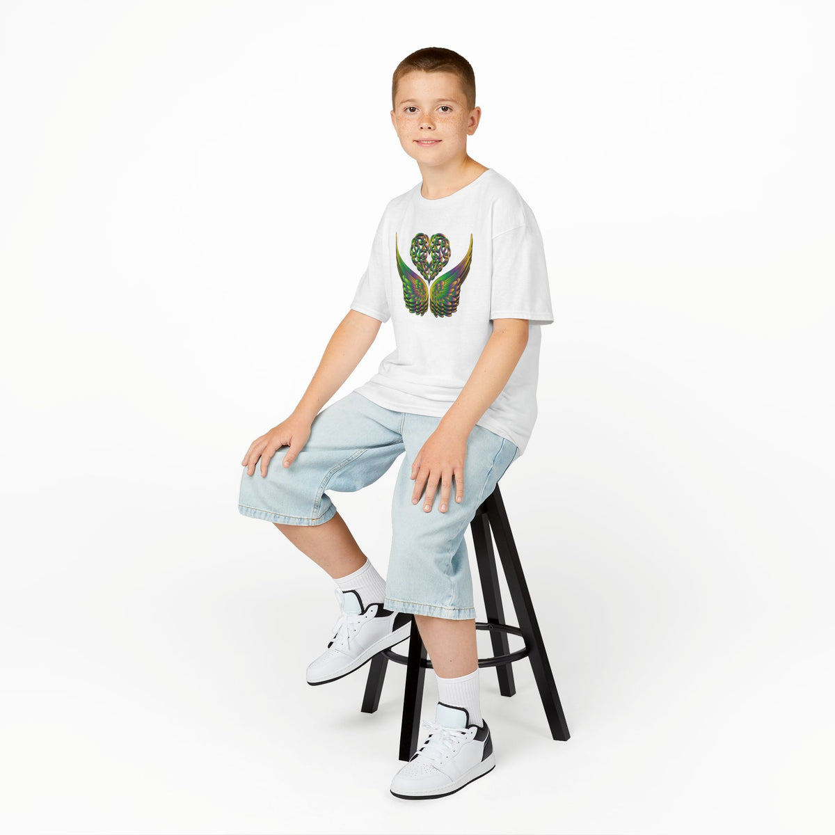 Kids Ethereal Heart and Wings Tee Perfect for Nature Lovers