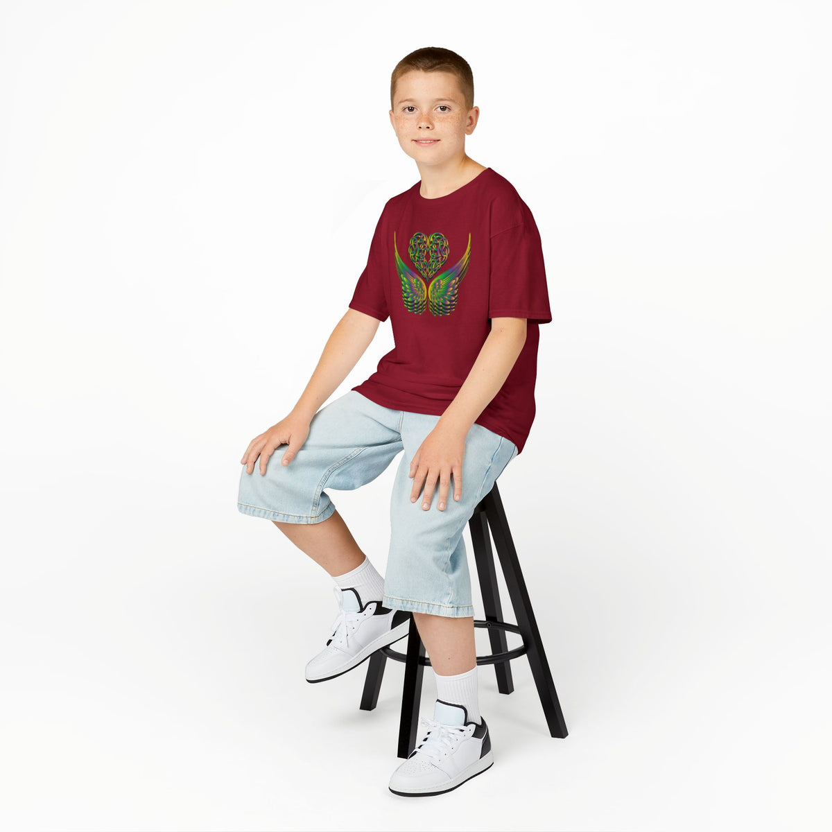 Kids Ethereal Heart and Wings Tee Perfect for Nature Lovers