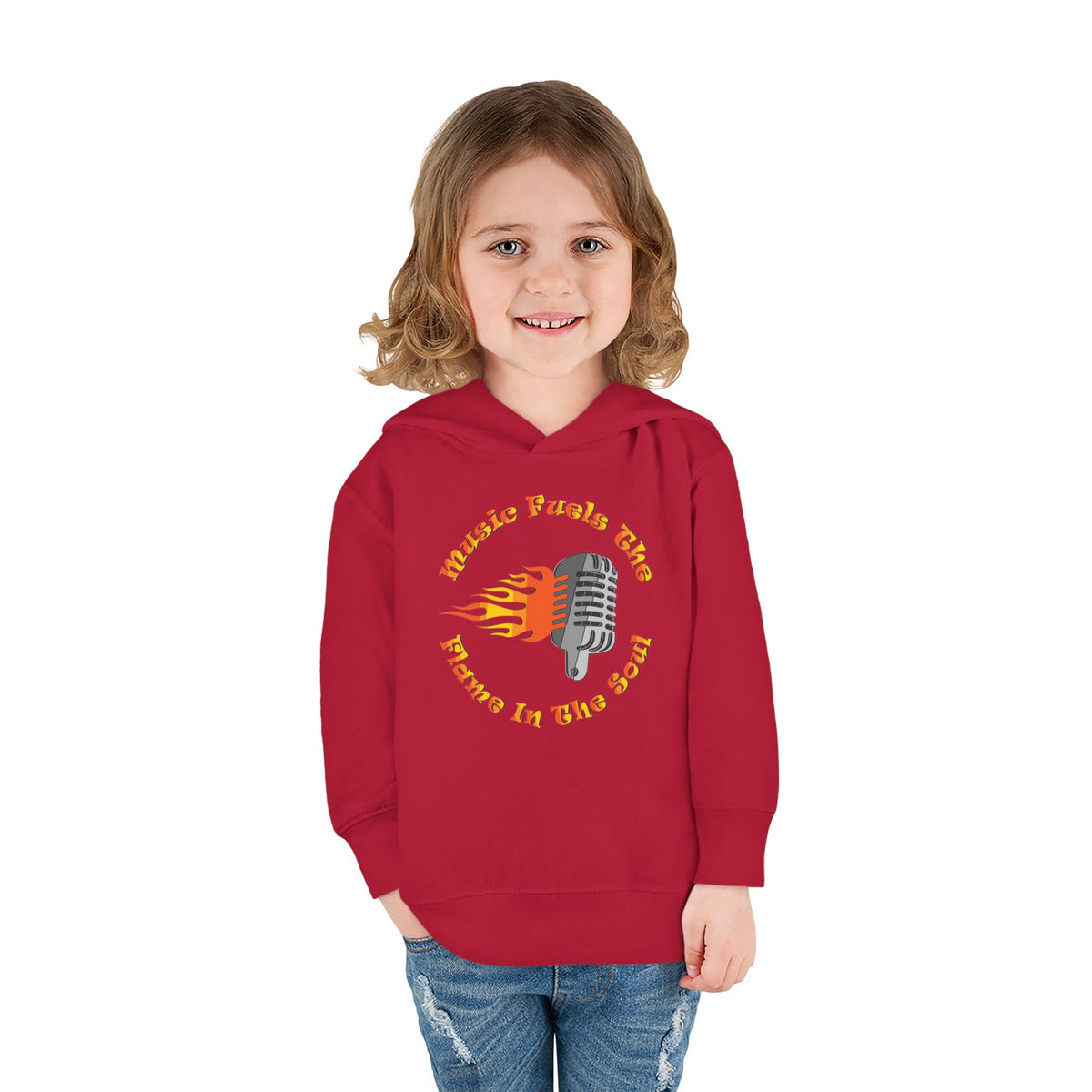 Toddler Retro Microphone Flame Graphic Tee Perfect for Young Musicians