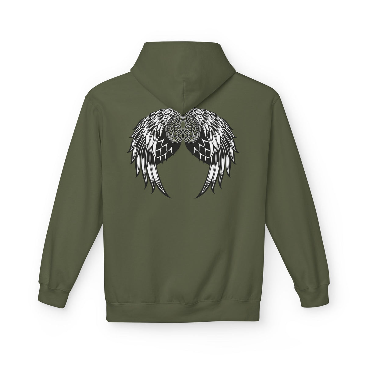 Celtic Heart with Angel Wings Graphic - Medium Weight Hooded Sweatshirt