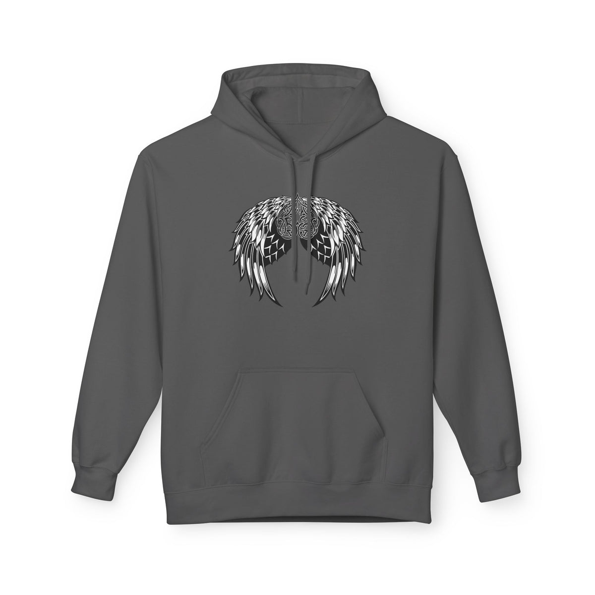 Celtic Heart with Angel Wings Graphic - Medium Weight Hooded Sweatshirt