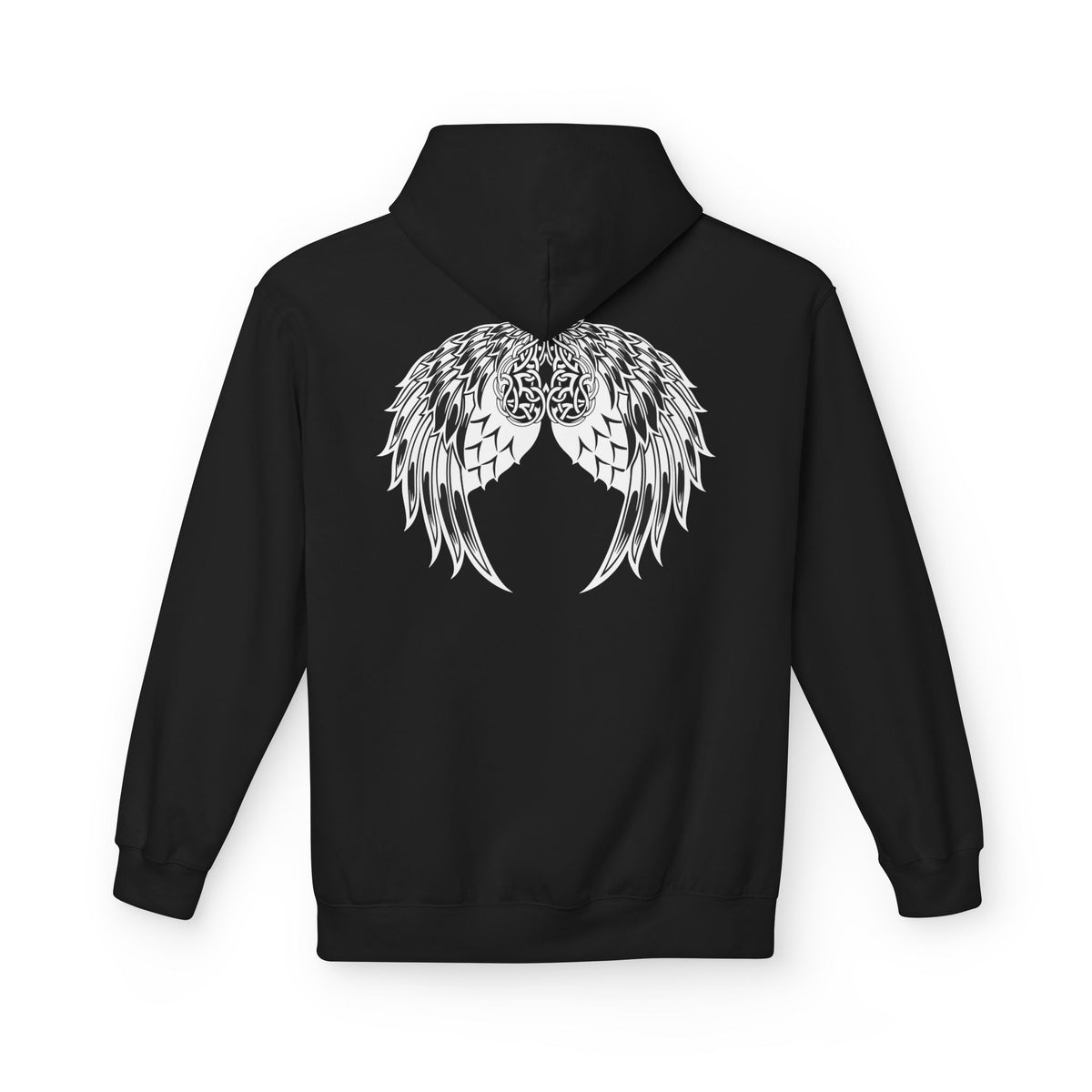 Celtic Heart with Angel Wings Graphic - Medium Weight Hooded Sweatshirt