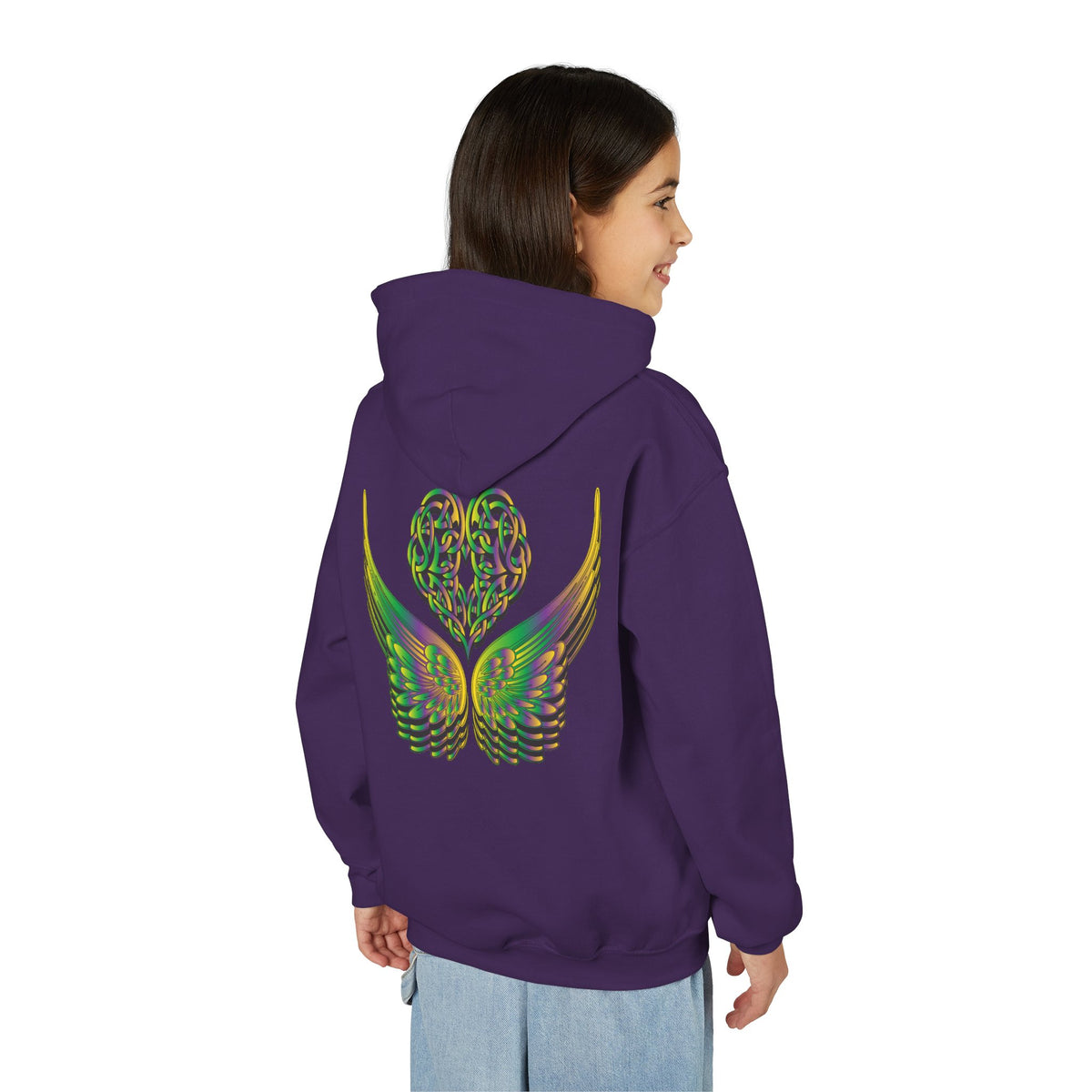 Youth Ethereal Heart and Wings Hoodie - Perfect for Nature Lovers