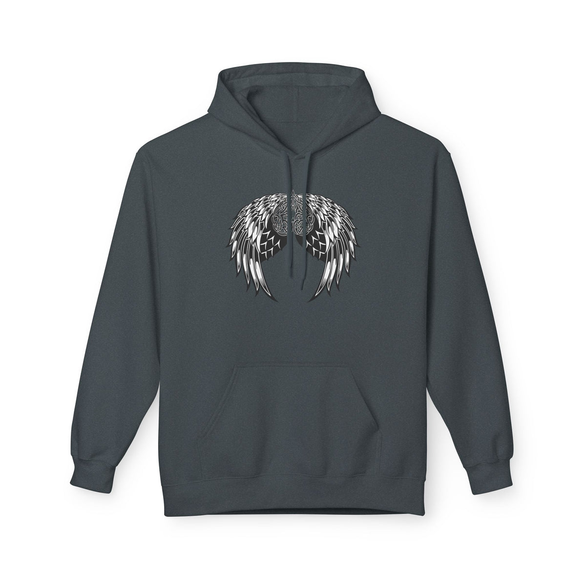 Celtic Heart with Angel Wings Graphic - Medium Weight Hooded Sweatshirt