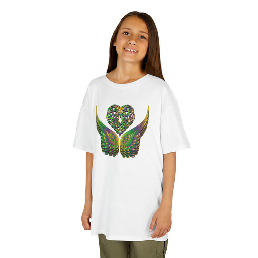 Kids Ethereal Heart and Wings Tee Perfect for Nature Lovers