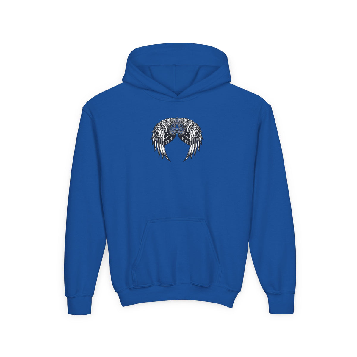 Youth Celtic Heart with Angel Wings Hoodie - Perfect for Nature Lovers