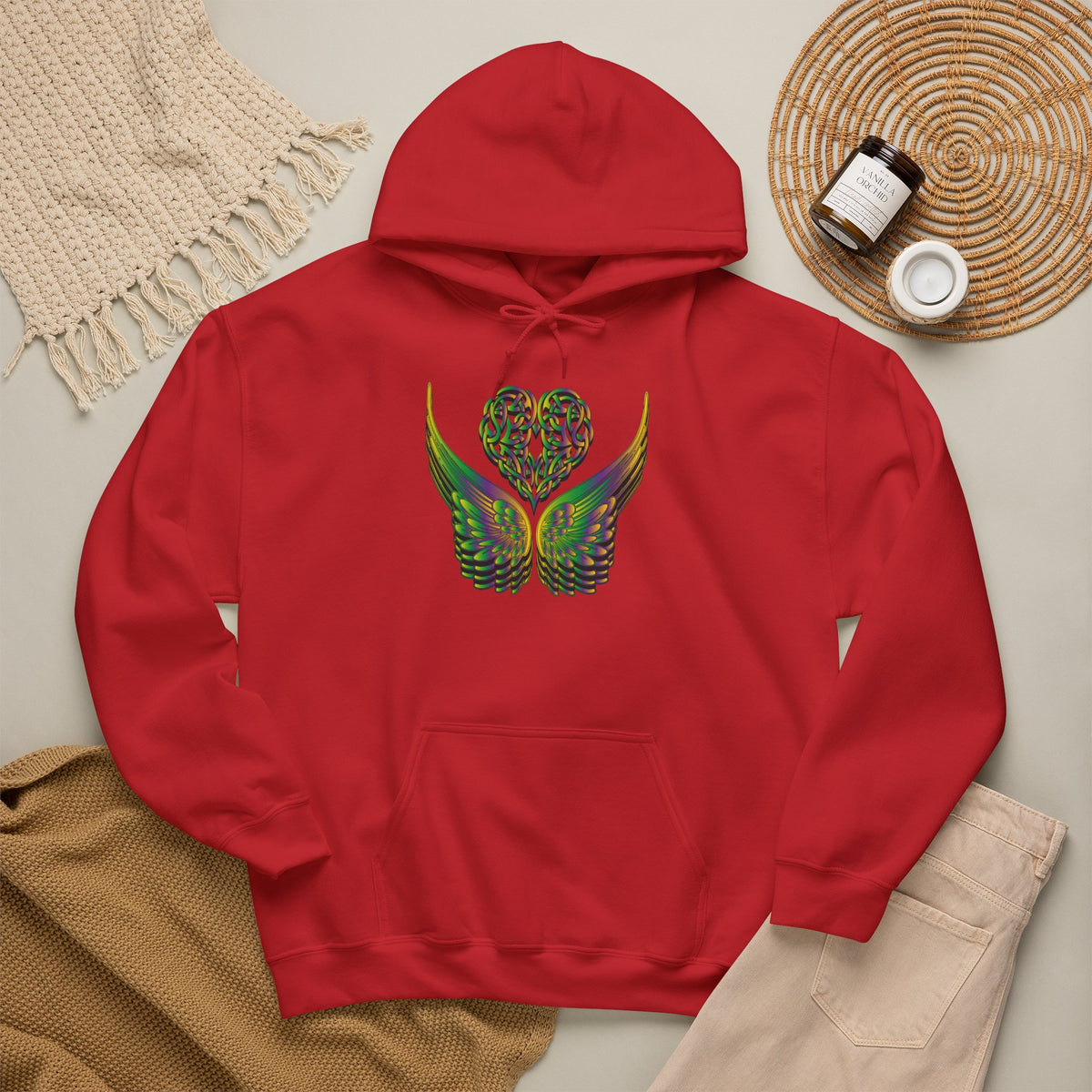 Ethereal Heart and Wings Hoodie - Heavy Blend™