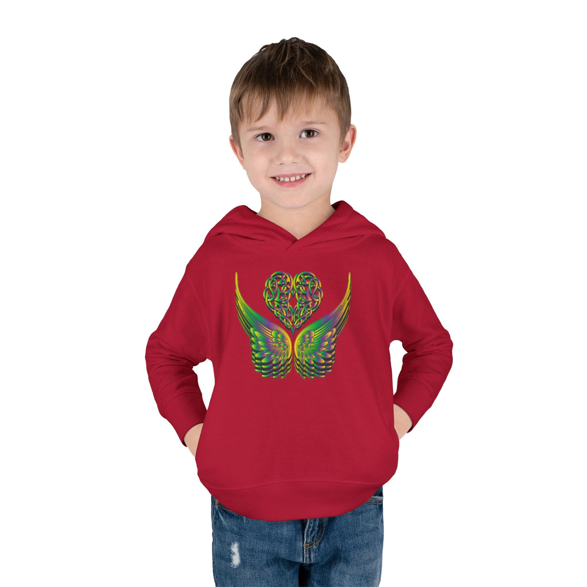 Toddler Celtic Heart with Angel Wings Hoodie