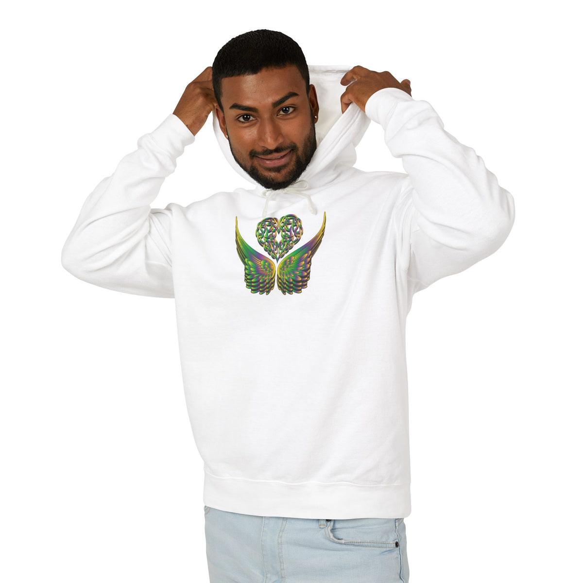 Ethereal Heart and Wings Hoodie for Nature Lovers - Lightweight™