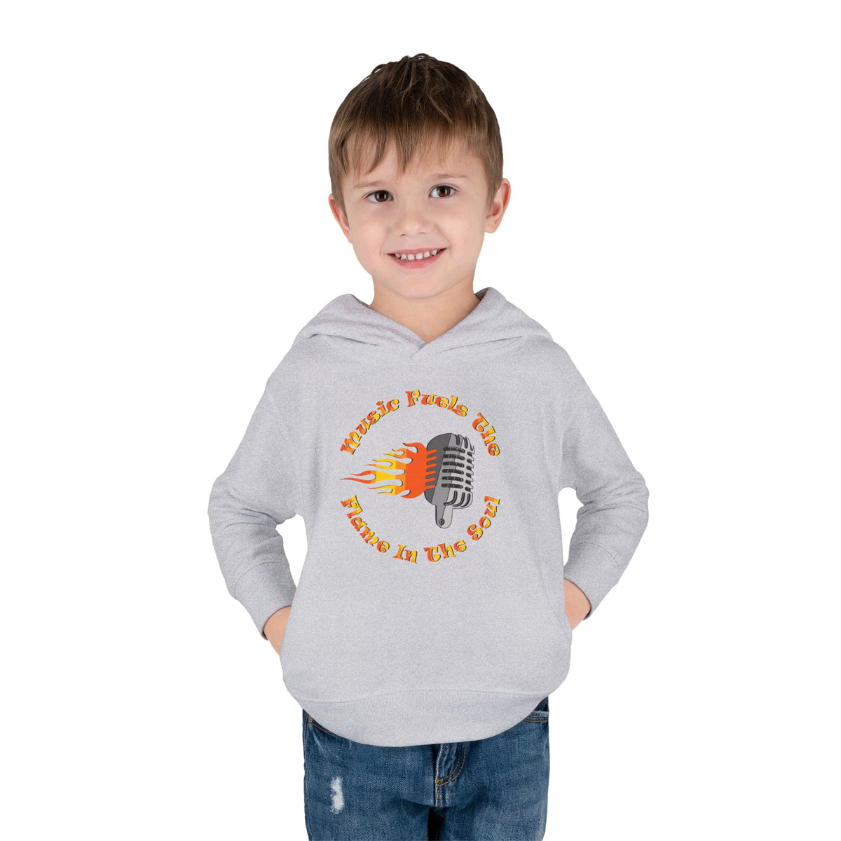 Toddler Retro Microphone Flame Graphic Tee Perfect for Young Musicians