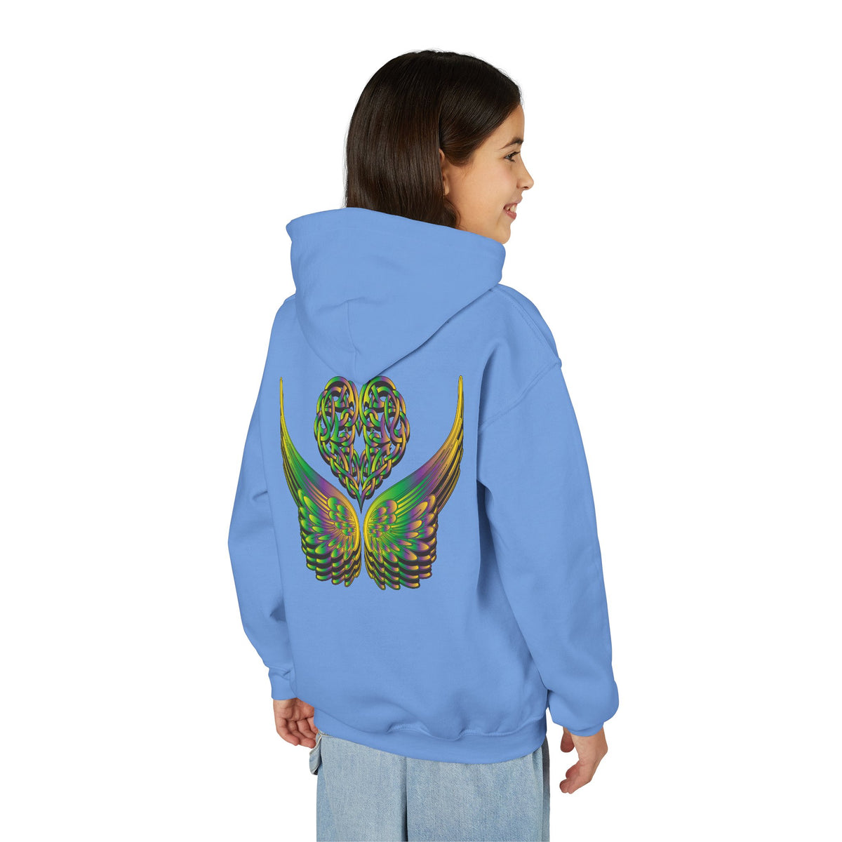 Youth Ethereal Heart and Wings Hoodie - Perfect for Nature Lovers