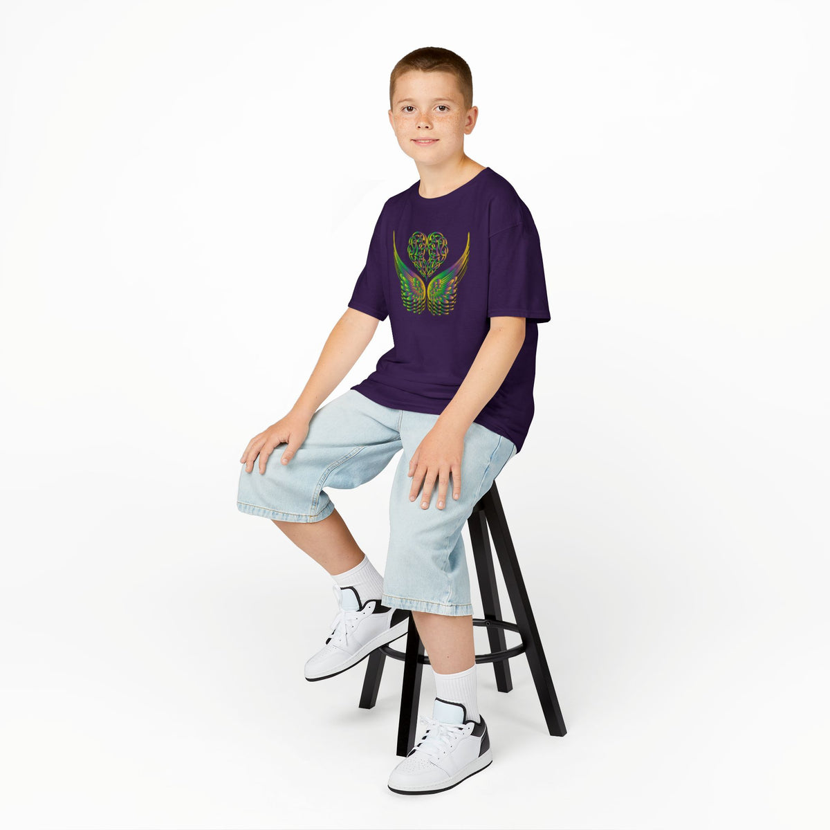 Kids Ethereal Heart and Wings Tee Perfect for Nature Lovers