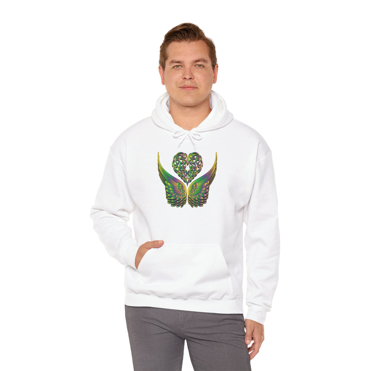 Ethereal Heart and Wings Hoodie - Heavy Blend™