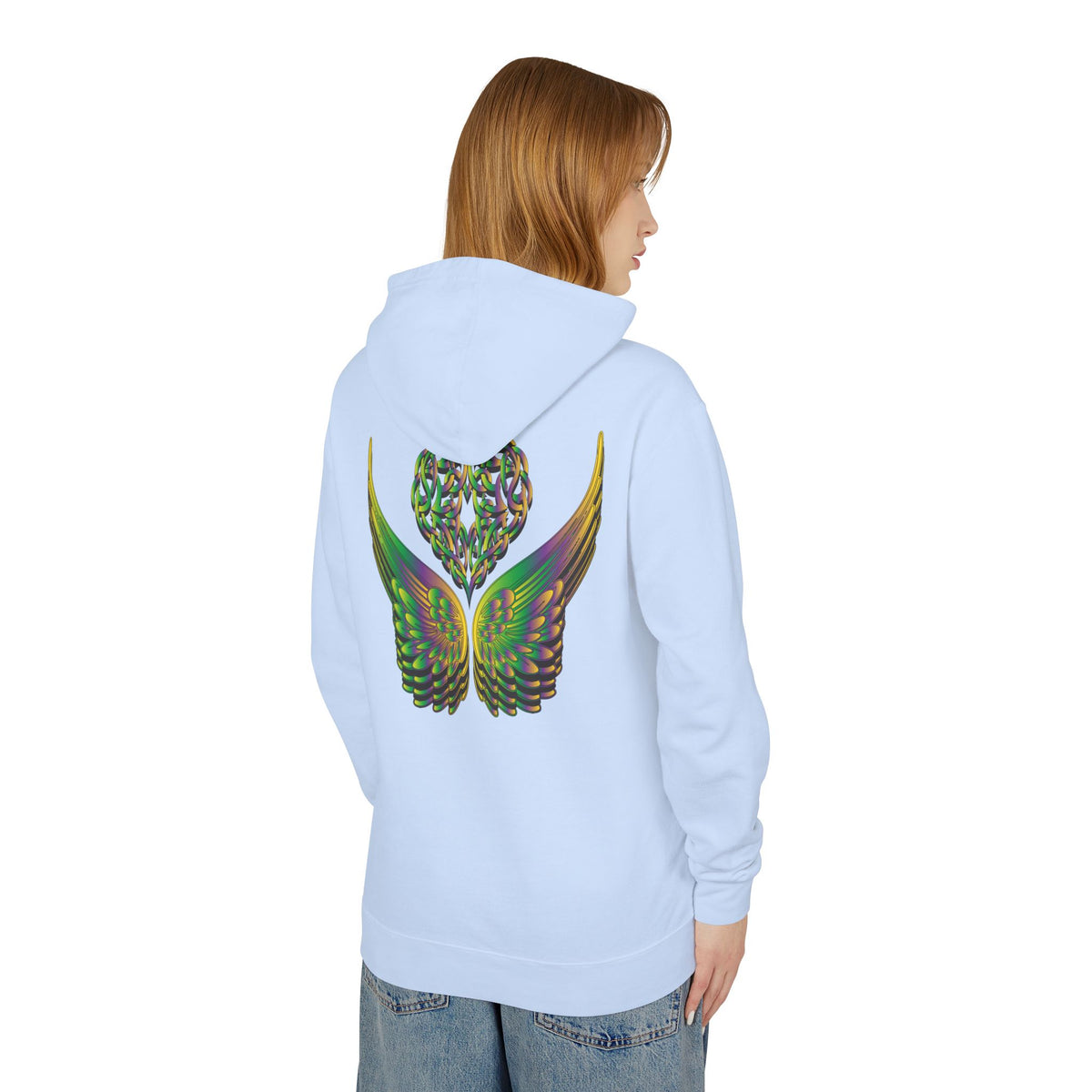 Ethereal Heart and Wings Hoodie for Nature Lovers - Lightweight™