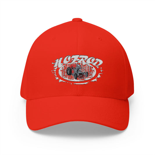 Retro Hotrod Design Embroidered Closed-Back Hat