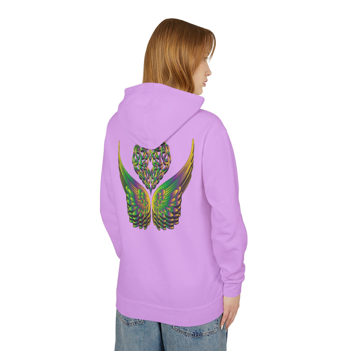 Ethereal Heart and Wings Hoodie for Nature Lovers - Lightweight™