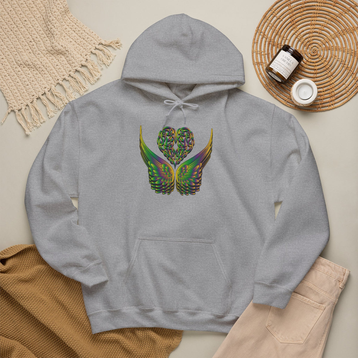 Ethereal Heart and Wings Hoodie - Heavy Blend™