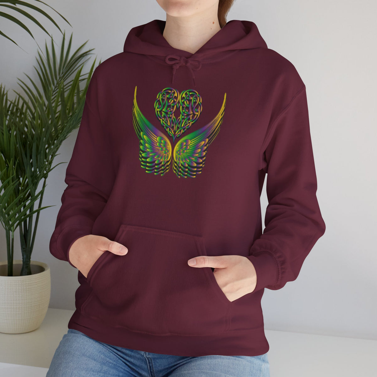 Ethereal Heart and Wings Hoodie - Heavy Blend™