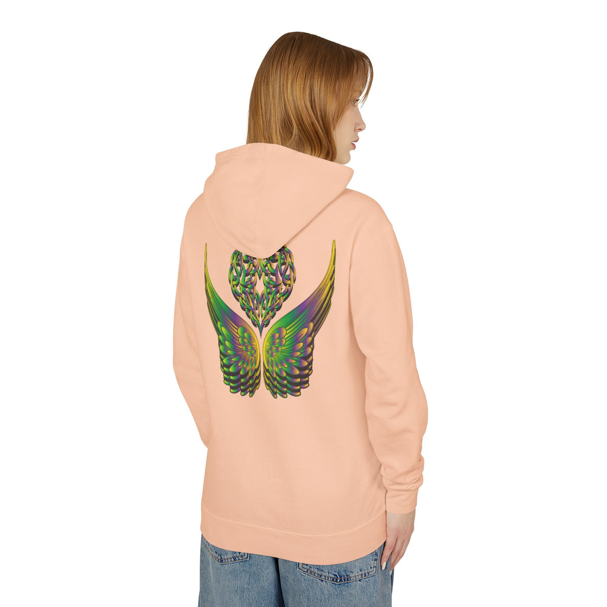 Ethereal Heart and Wings Hoodie for Nature Lovers - Lightweight™