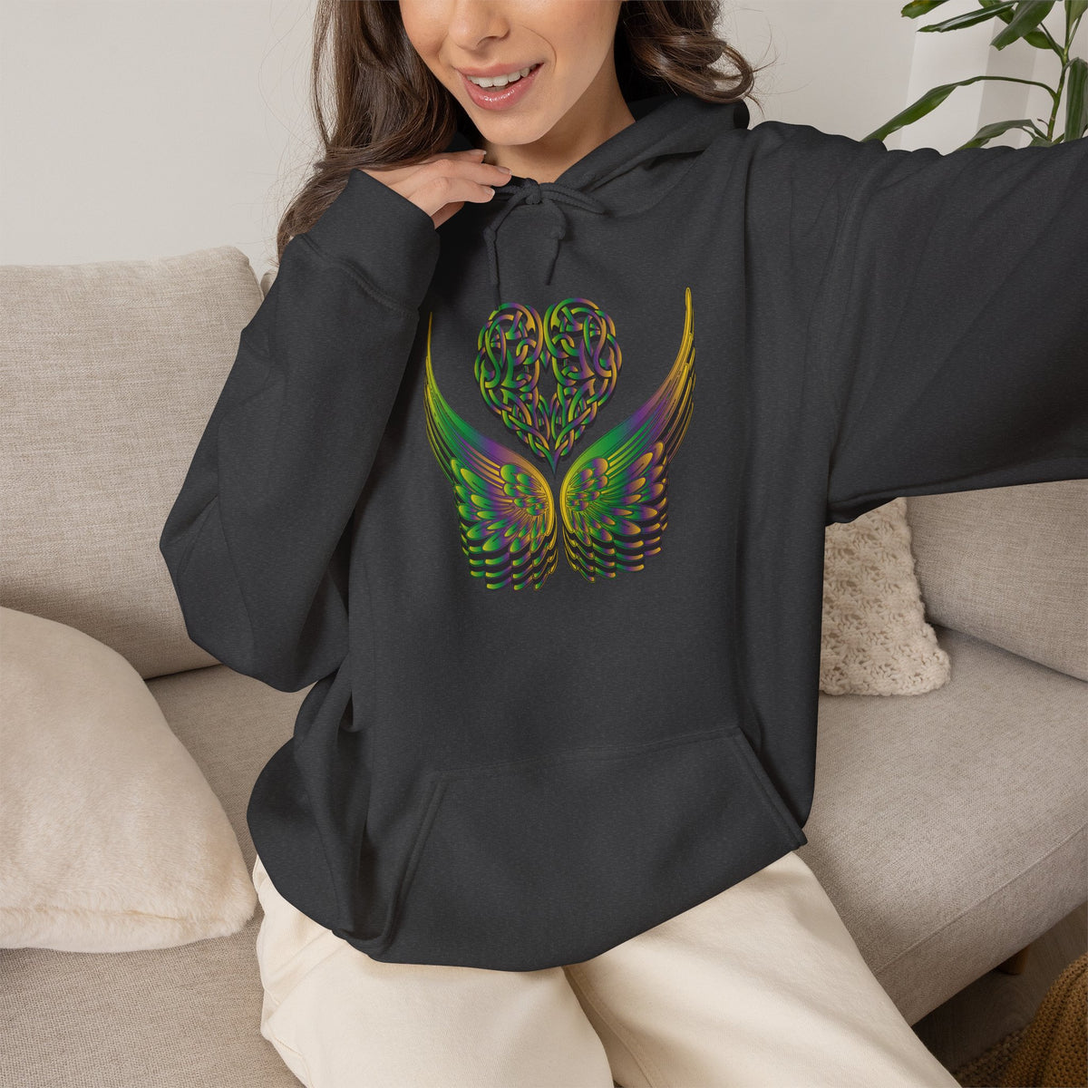 Ethereal Heart and Wings Hoodie - Heavy Blend™