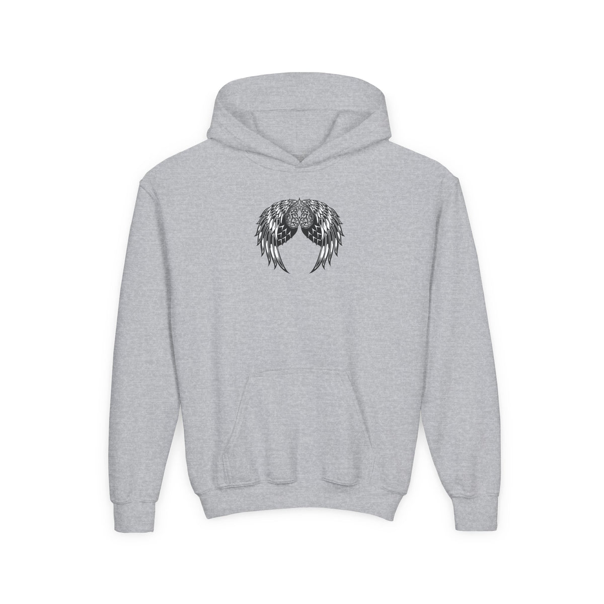 Youth Celtic Heart with Angel Wings Hoodie - Perfect for Nature Lovers