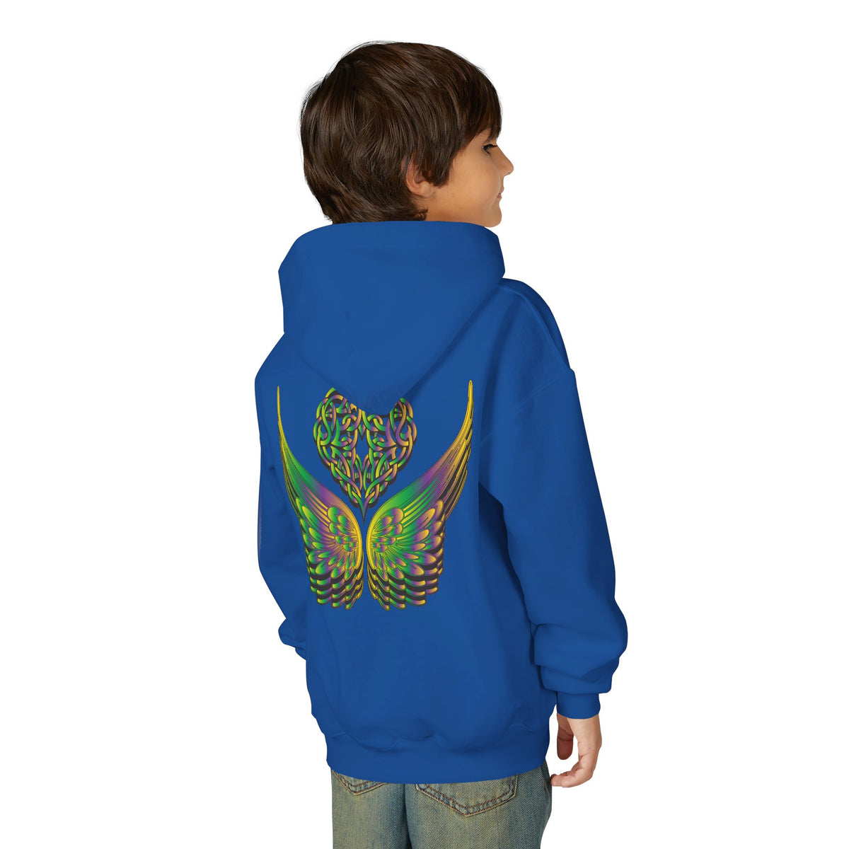Youth Ethereal Heart and Wings Hoodie - Perfect for Nature Lovers