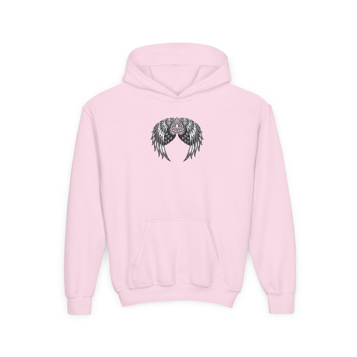 Youth Celtic Heart with Angel Wings Hoodie - Perfect for Nature Lovers