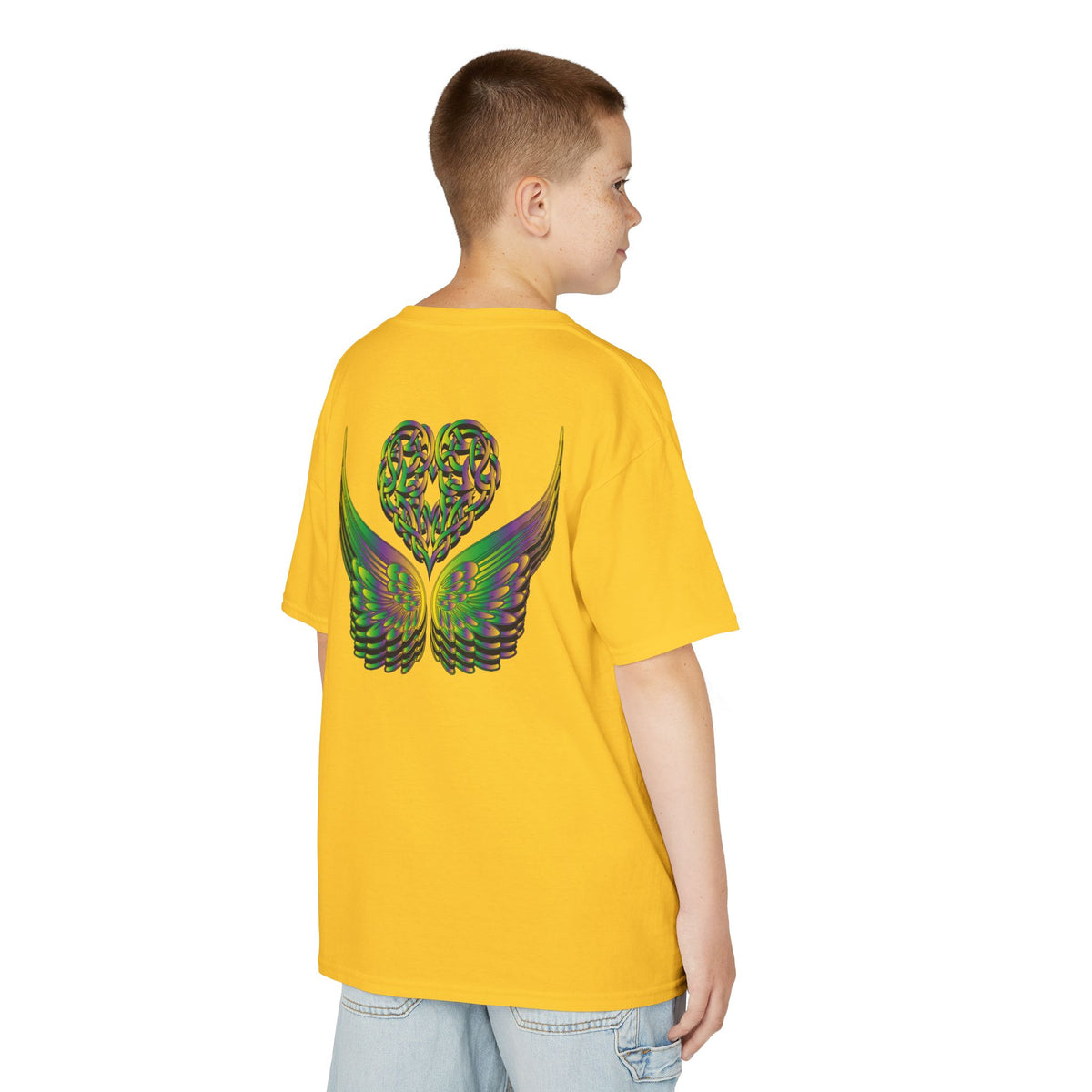 Kids Ethereal Heart and Wings Tee Perfect for Nature Lovers