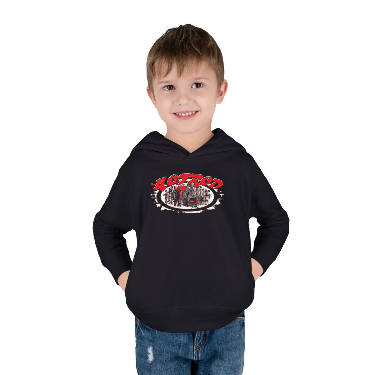 Toddler Retro Hotrod Graphic Hoodie for Young Motorheads