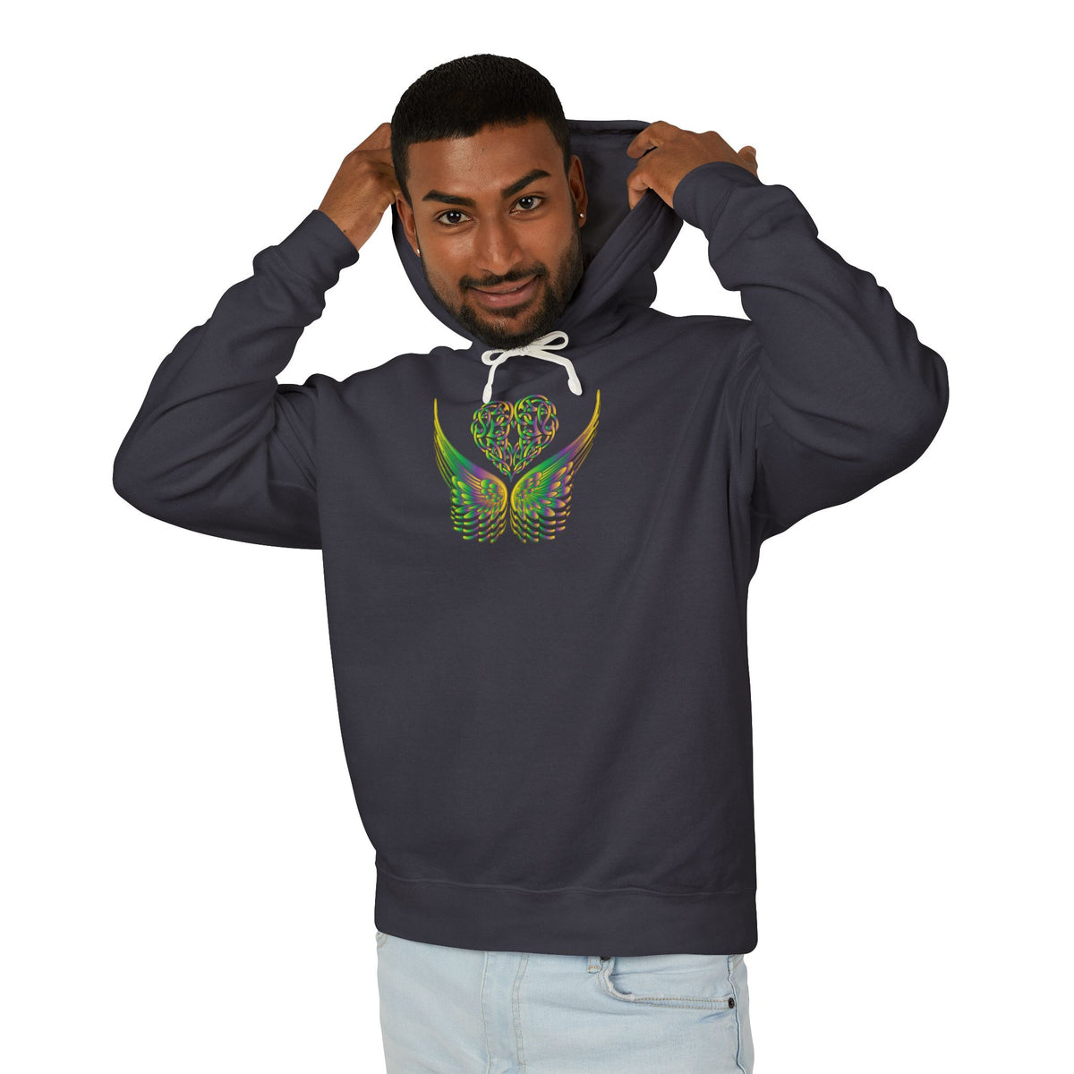 Ethereal Heart and Wings Hoodie for Nature Lovers - Lightweight™