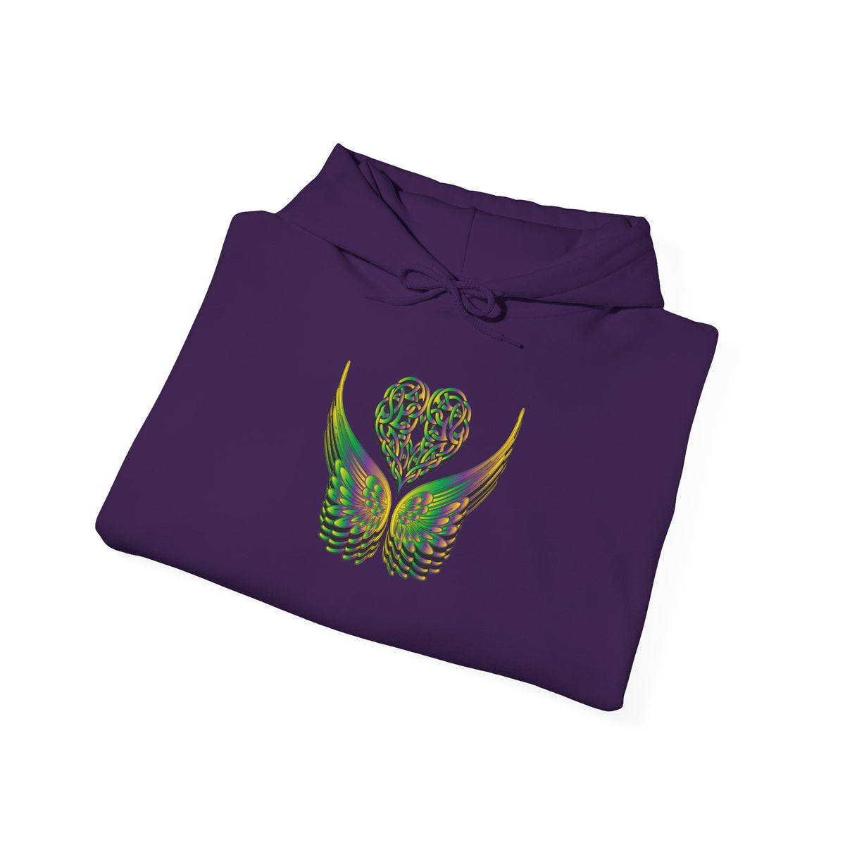 Ethereal Heart and Wings Hoodie for Nature Lovers - Heavy Blend™