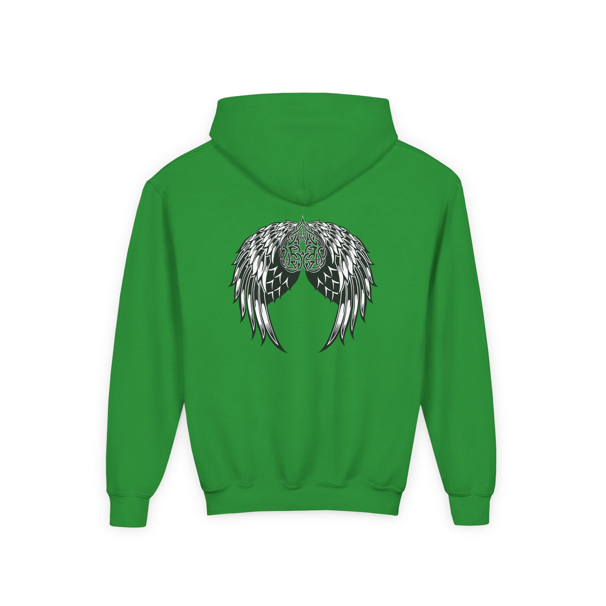 Youth Celtic Heart with Angel Wings Hoodie - Perfect for Nature Lovers