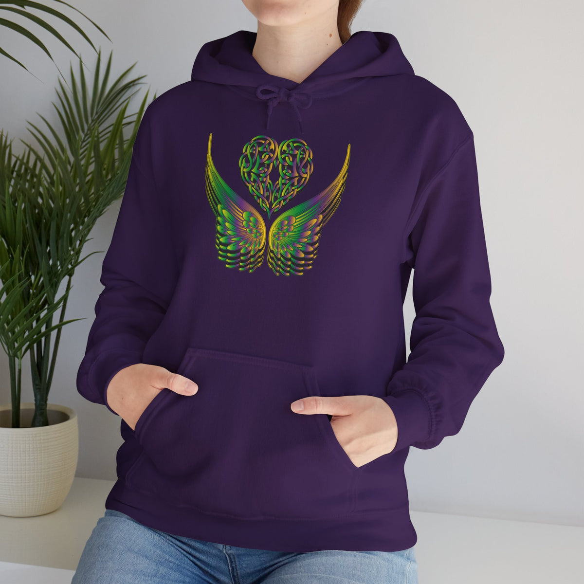 Ethereal Heart and Wings Hoodie - Heavy Blend™