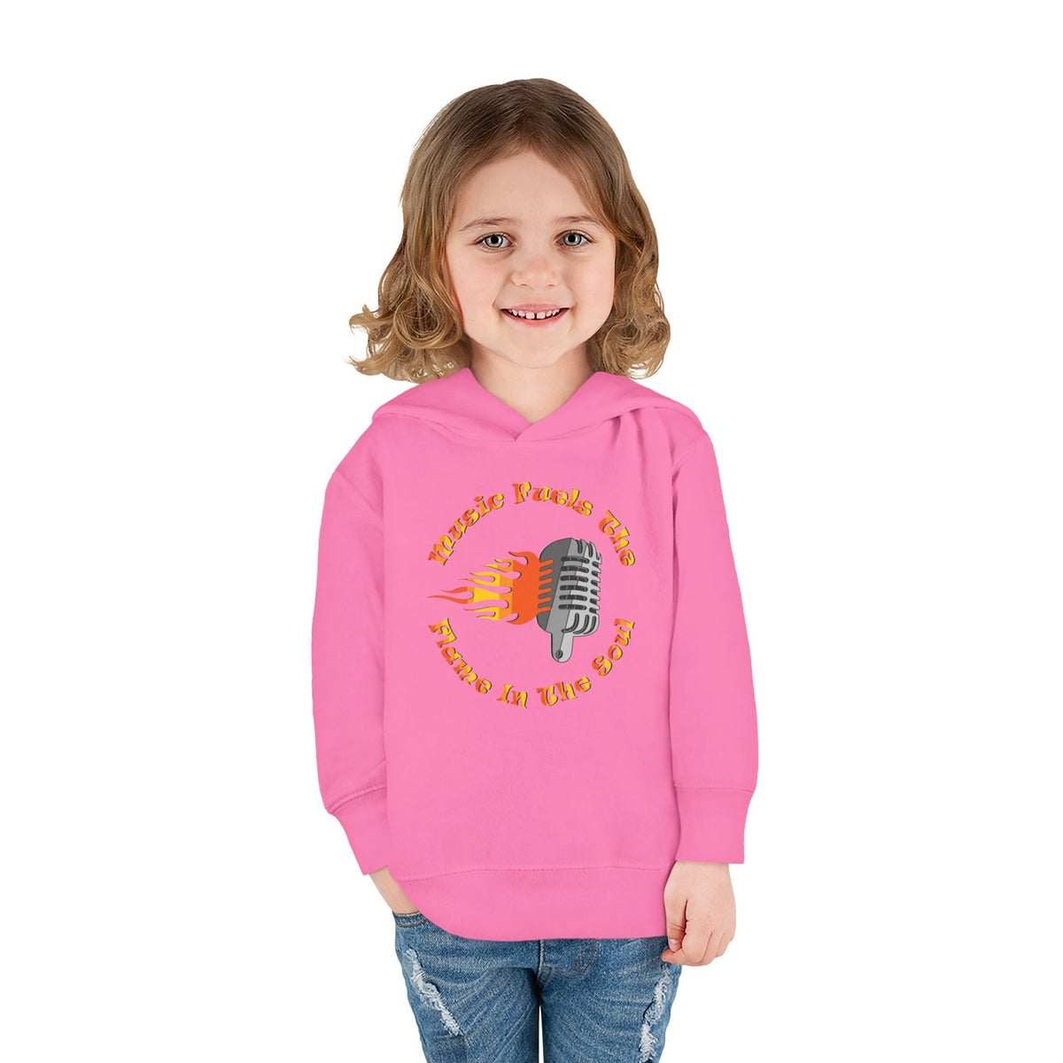 Toddler Retro Microphone Flame Graphic Tee Perfect for Young Musicians