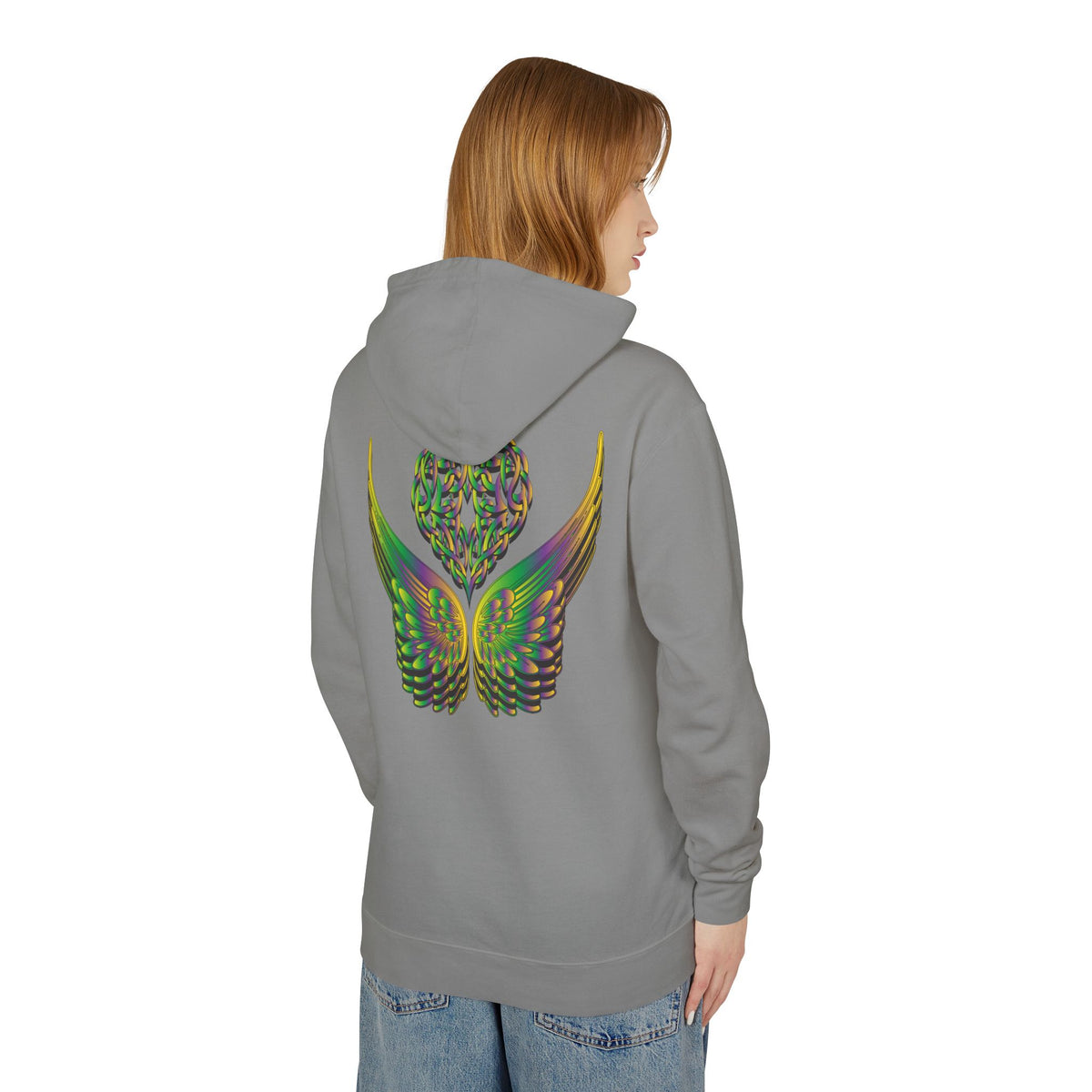 Ethereal Heart and Wings Hoodie for Nature Lovers - Lightweight™