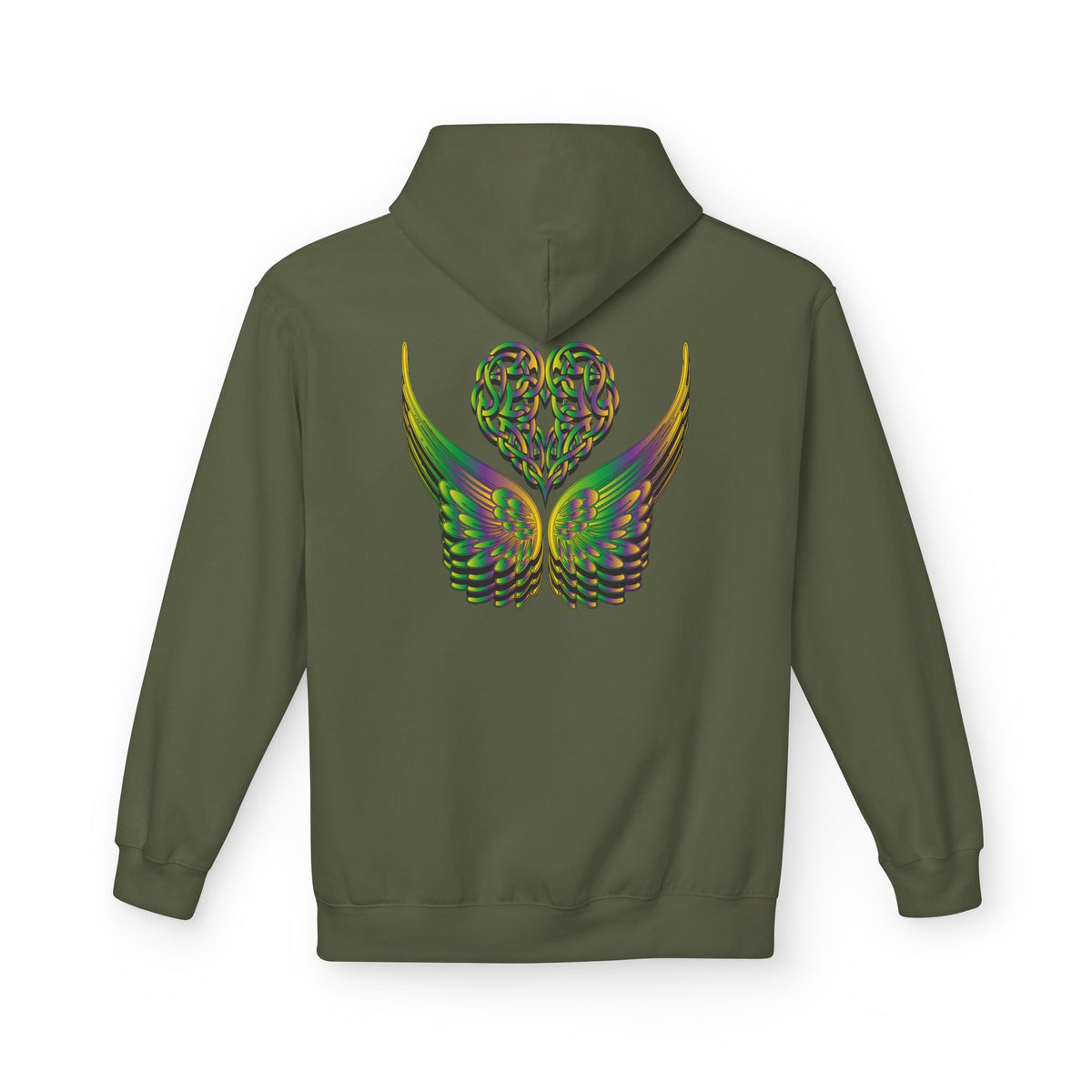 Ethereal Heart & Wings Design - Unisex Softstyle Fleece for All Occasions
