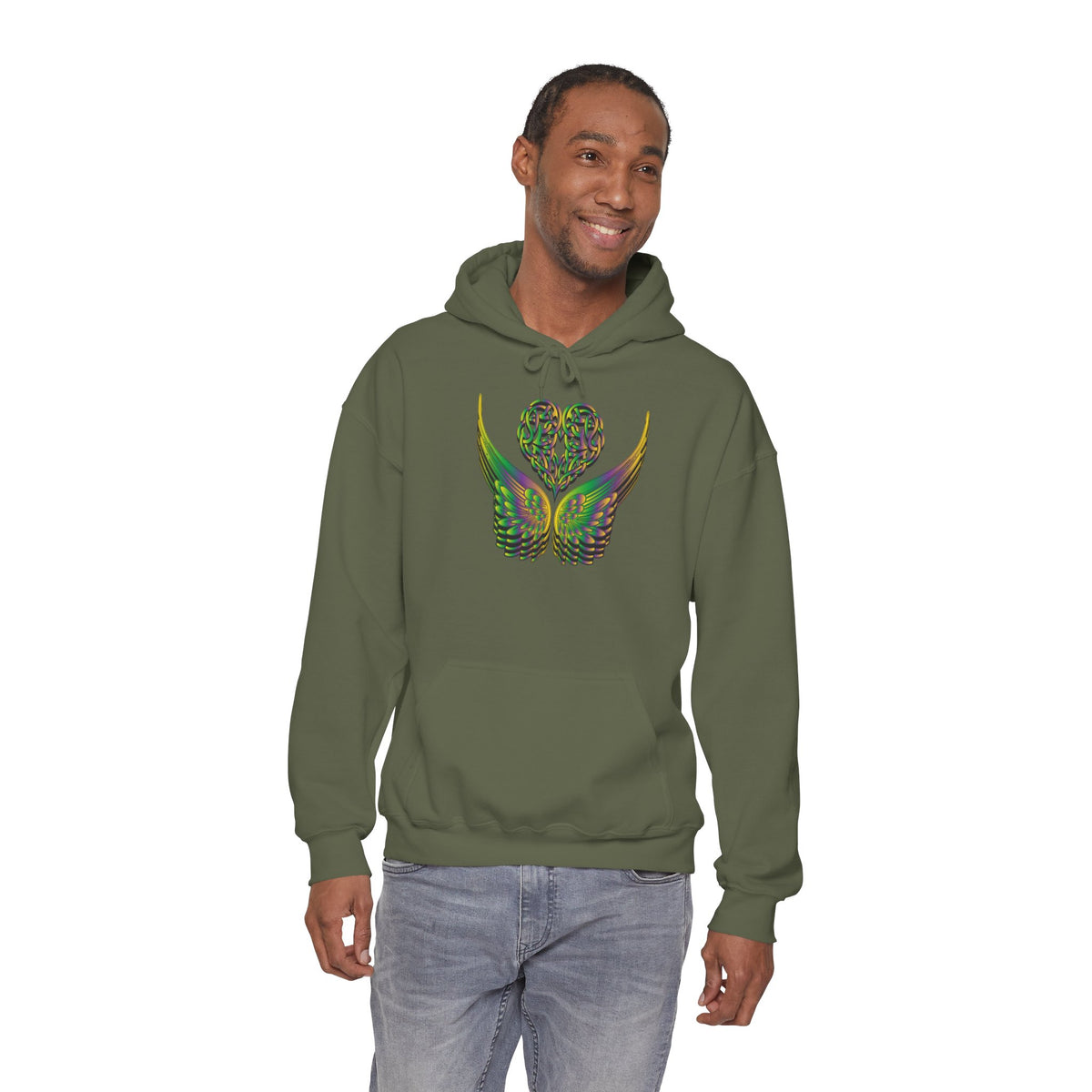Ethereal Heart and Wings Hoodie - Heavy Blend™