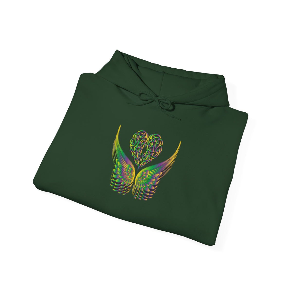Ethereal Heart and Wings Hoodie for Nature Lovers - Heavy Blend™