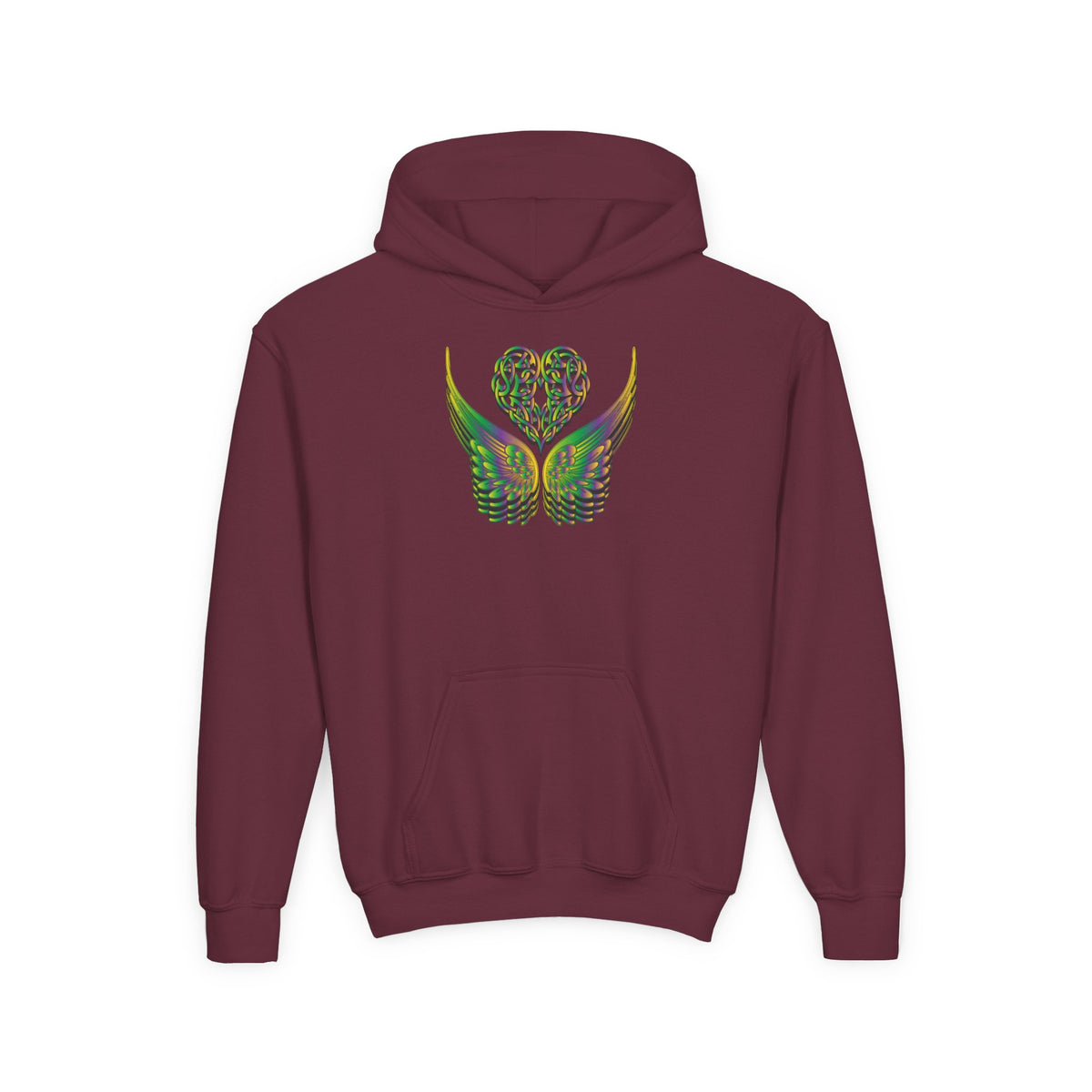 Youth Ethereal Heart and Wings Hoodie - Perfect for Nature Lovers