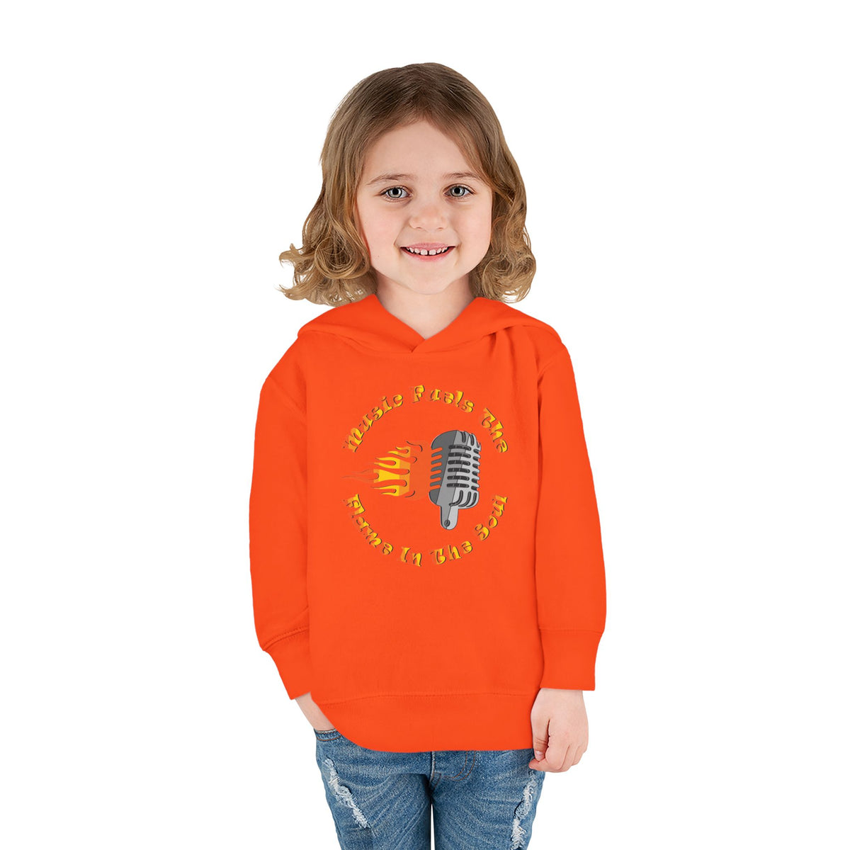 Toddler Retro Microphone Flame Graphic Tee Perfect for Young Musicians