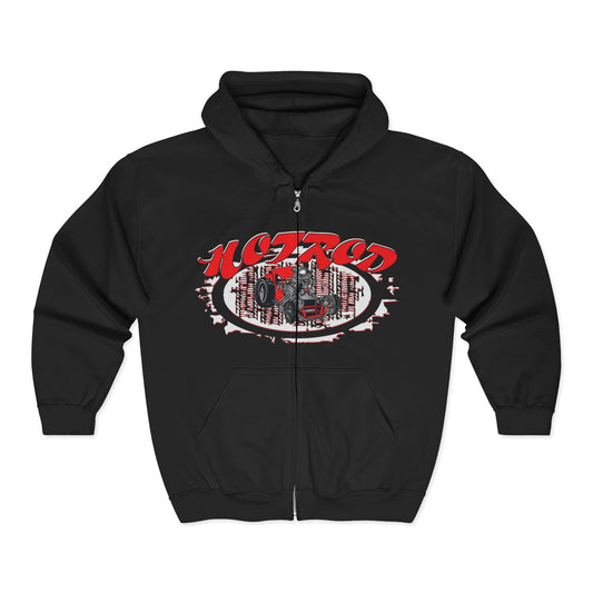 Retro Hotrod Hoodie for Classic Car Enthusiasts - Heavy Blend Full Zip Sweatshirt