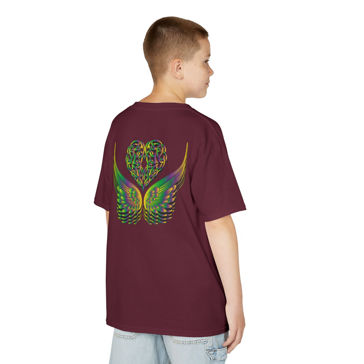 Kids Ethereal Heart and Wings Tee Perfect for Nature Lovers