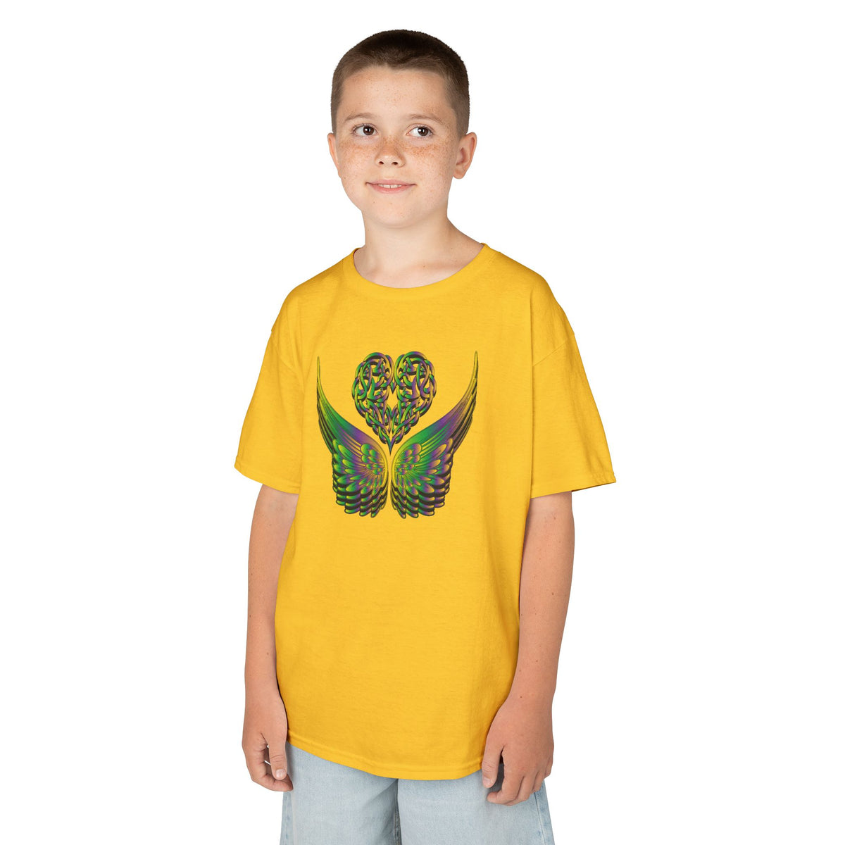 Kids Ethereal Heart and Wings Tee Perfect for Nature Lovers