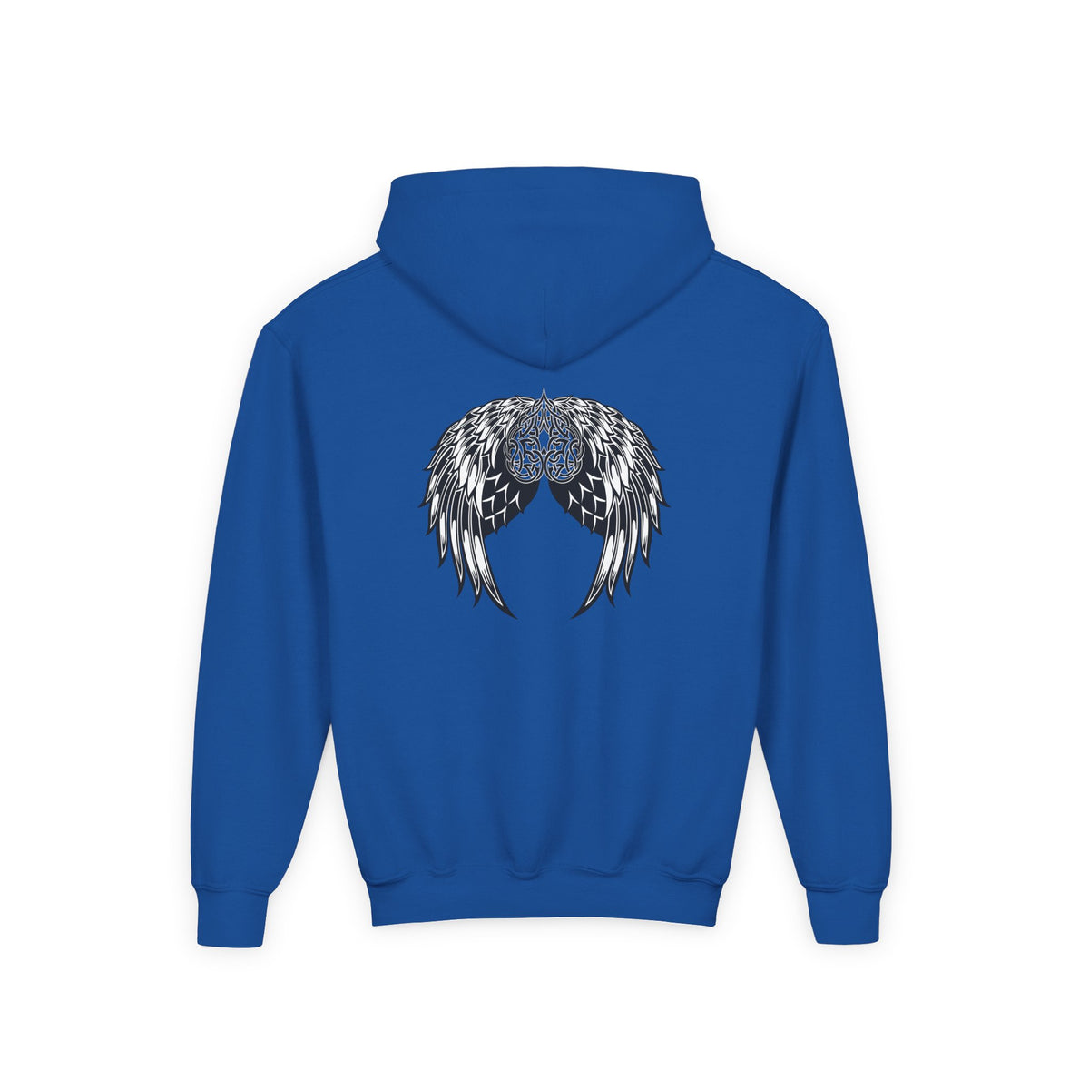 Youth Celtic Heart with Angel Wings Hoodie - Perfect for Nature Lovers