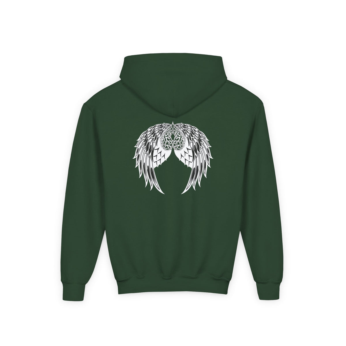 Youth Celtic Heart with Angel Wings Hoodie - Perfect for Nature Lovers