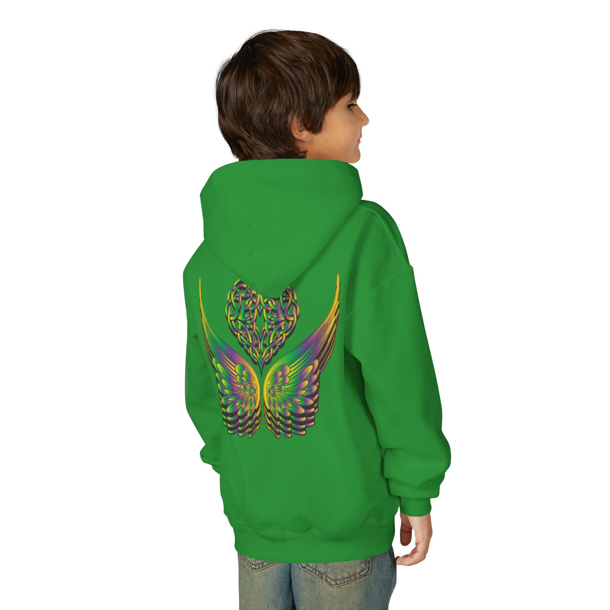 Youth Ethereal Heart and Wings Hoodie - Perfect for Nature Lovers